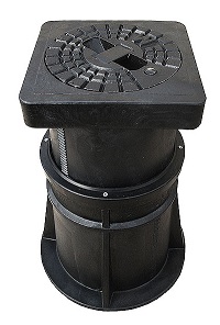 Straßenkappe "Serius Pflaster" nach DIN4056 für Schieber - höhenverstellbar - aus Kunststoff