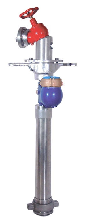 Standrohr a. Aluminium mit Wasserzähler